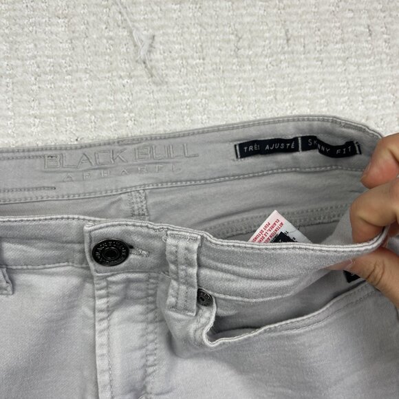 Black Bull Jeans Men’s Sz 33 Light Gray Denim Skinny Fit Slim Straight Casual - Picture 8 of 12